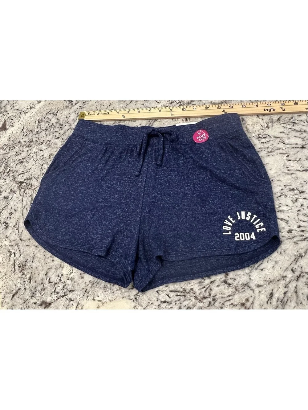 Justice Active Girls Plus Size 14/16 Blue Dolphin Shorts New